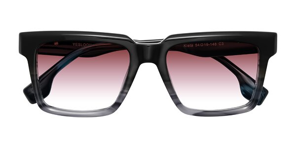 Front of Kieta in Gradient Gray/Blue Striped