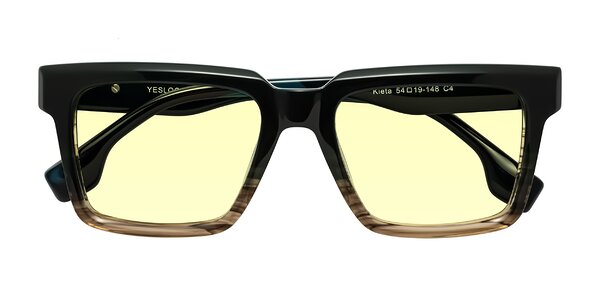 Front of Kieta in Gradient Brown/Teal Striped