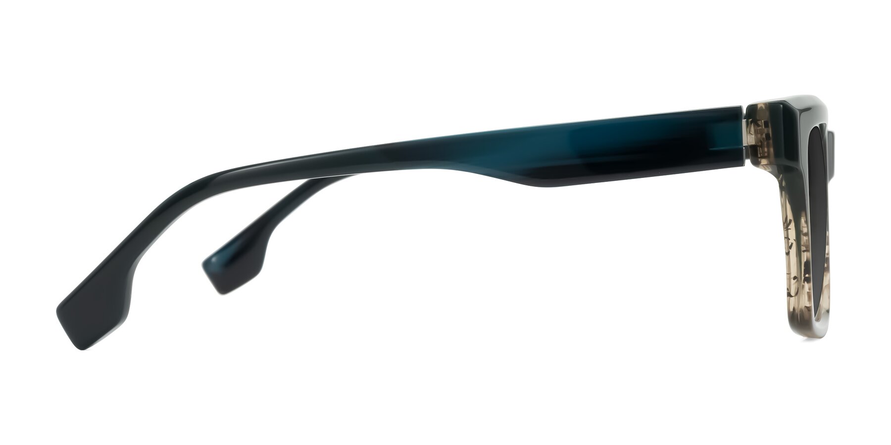 Side of Kieta in Gradient Brown/Teal Striped with Gray Tinted Lenses