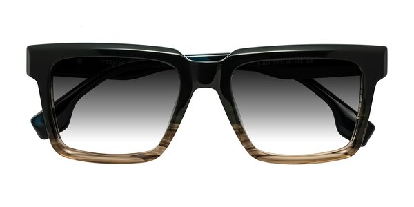 Front of Kieta in Gradient Brown/Teal Striped