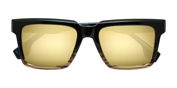 Front of Kieta in Gradient Brown/Teal Striped