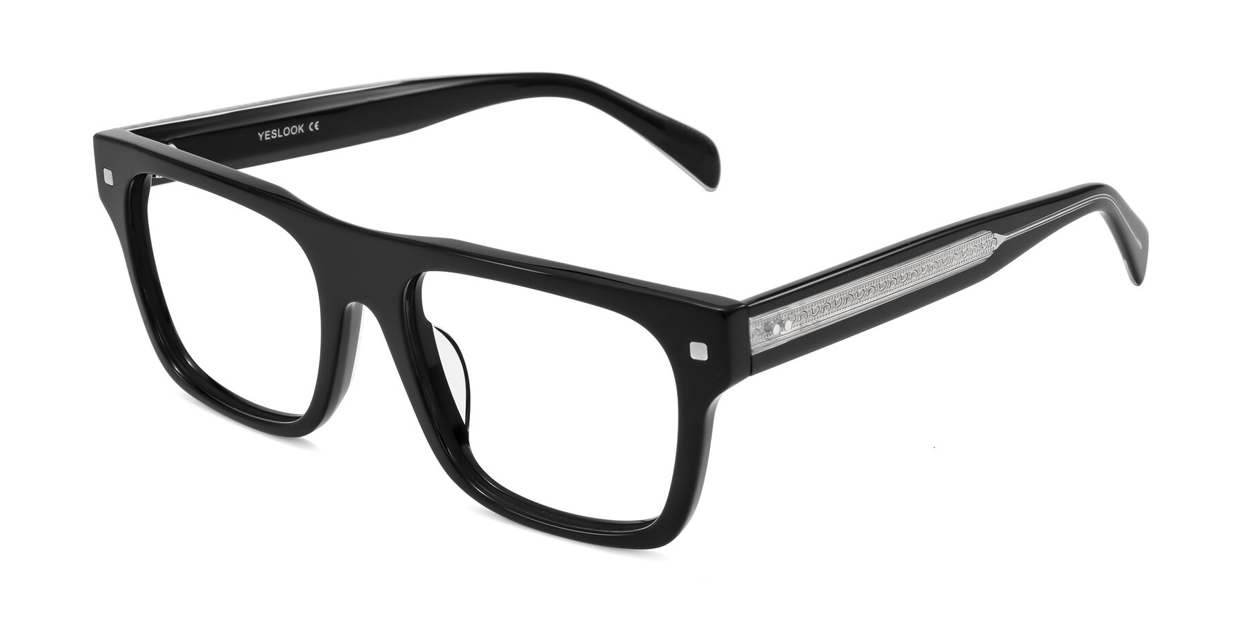 Angle of Emas in Black with Clear Blue Light Blocking Lenses