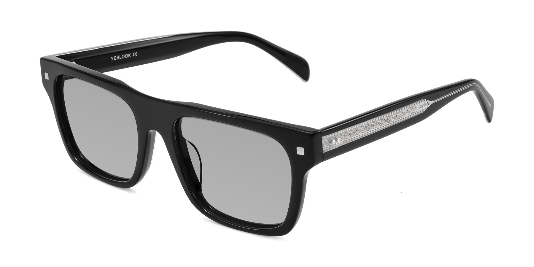 Angle of Emas in Black with Light Gray Tinted Lenses