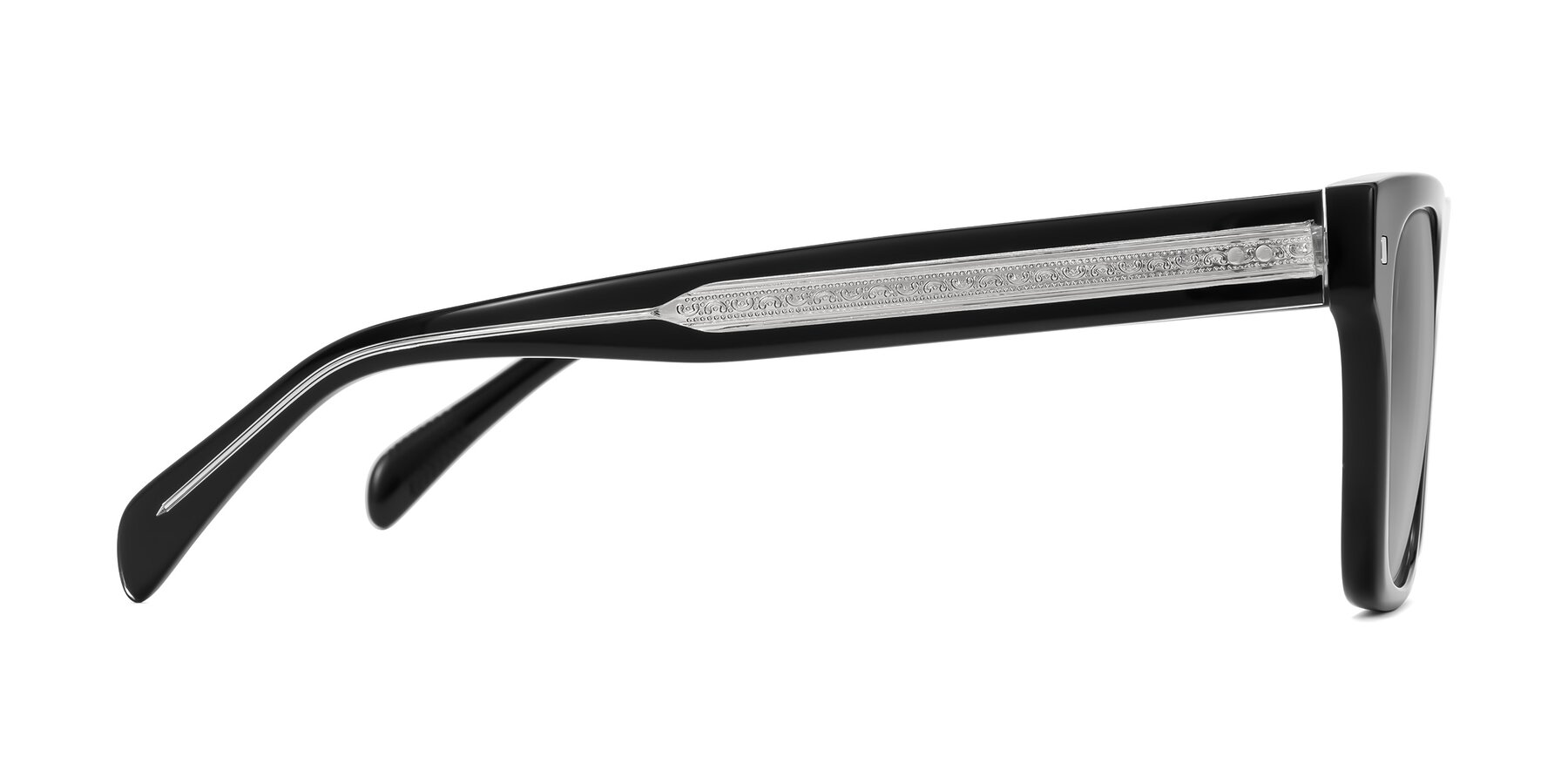 Side of Emas in Black with Light Gray Tinted Lenses