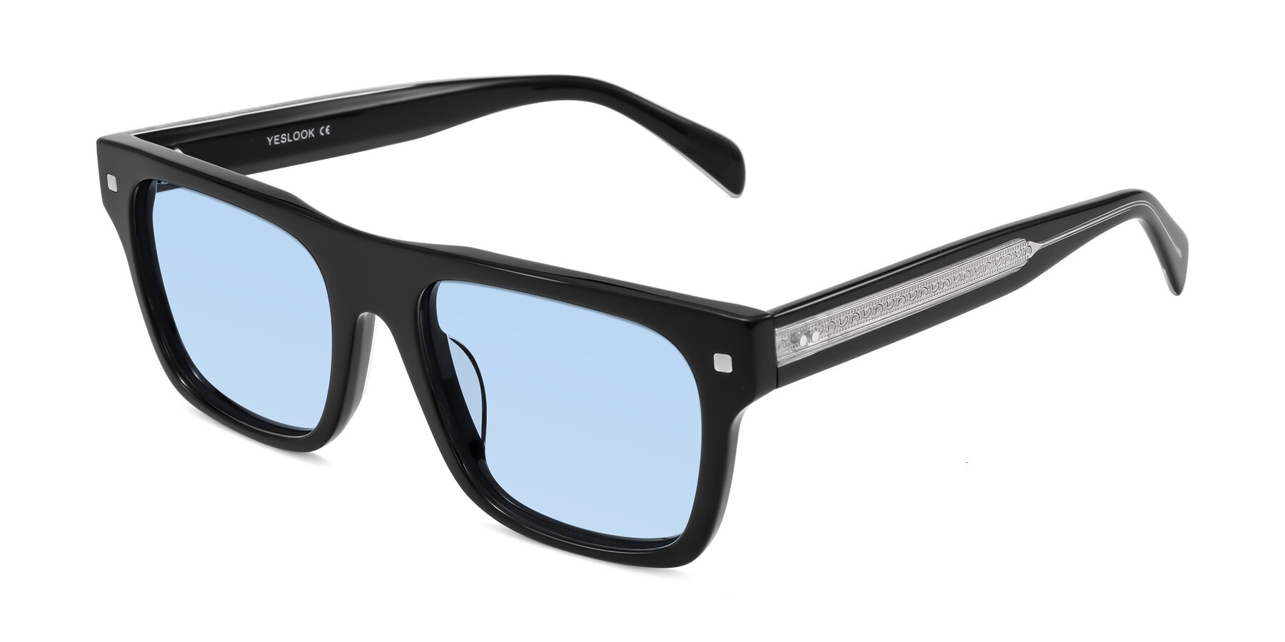 Angle of Emas in Black with Light Blue Tinted Lenses