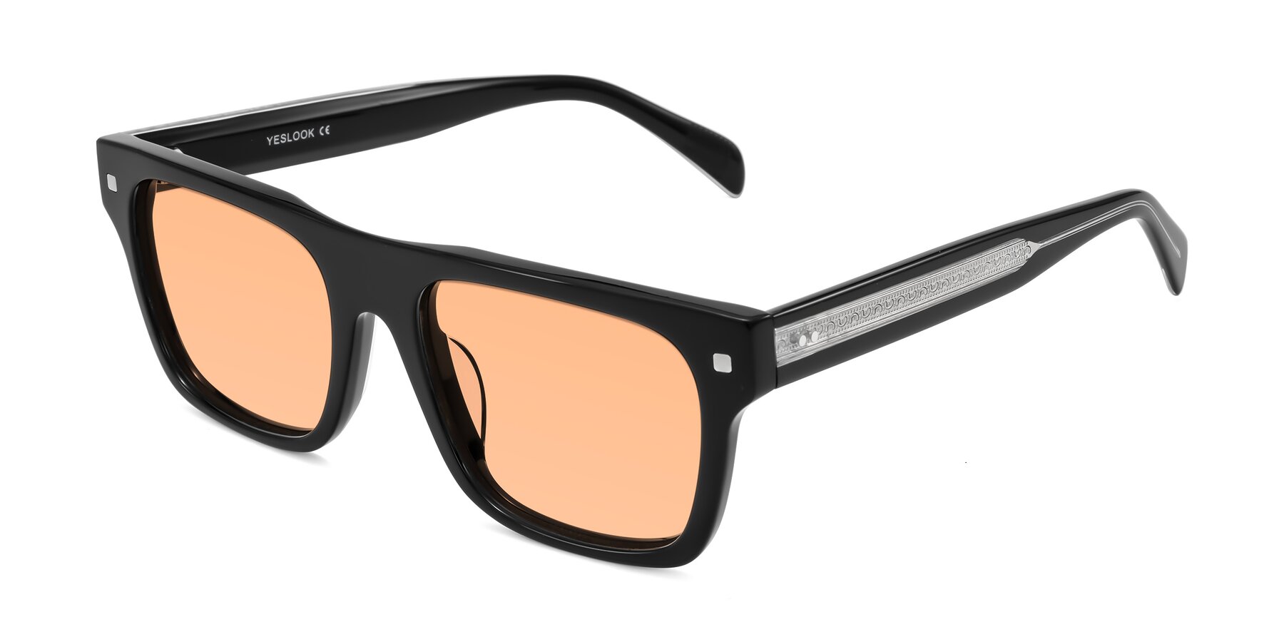 Angle of Emas in Black with Light Orange Tinted Lenses