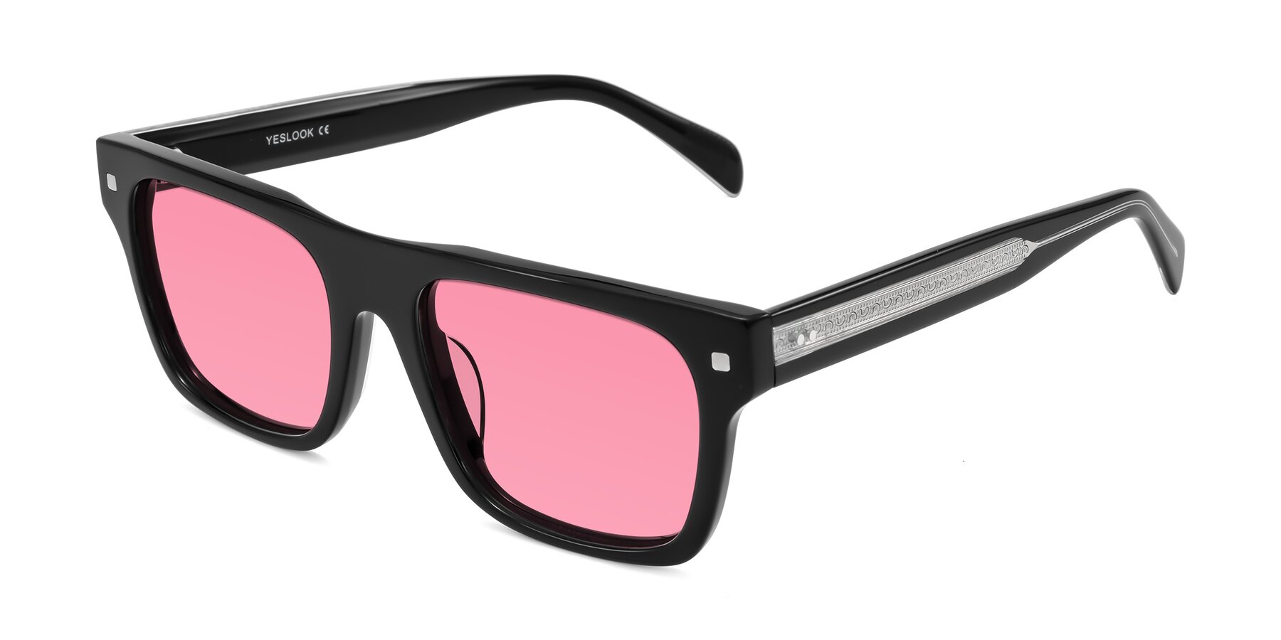Angle of Emas in Black with Pink Tinted Lenses