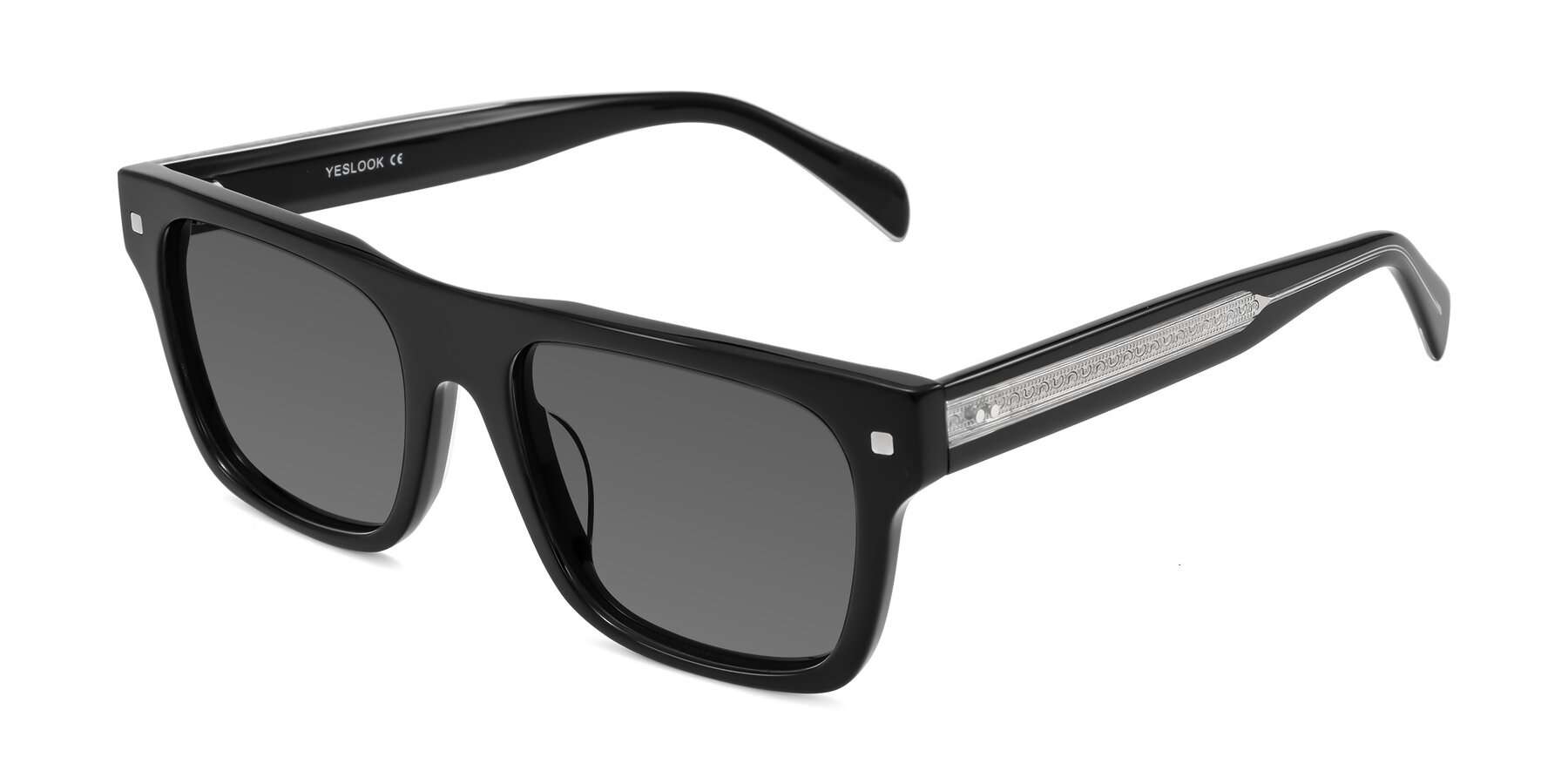 Angle of Emas in Black with Medium Gray Tinted Lenses