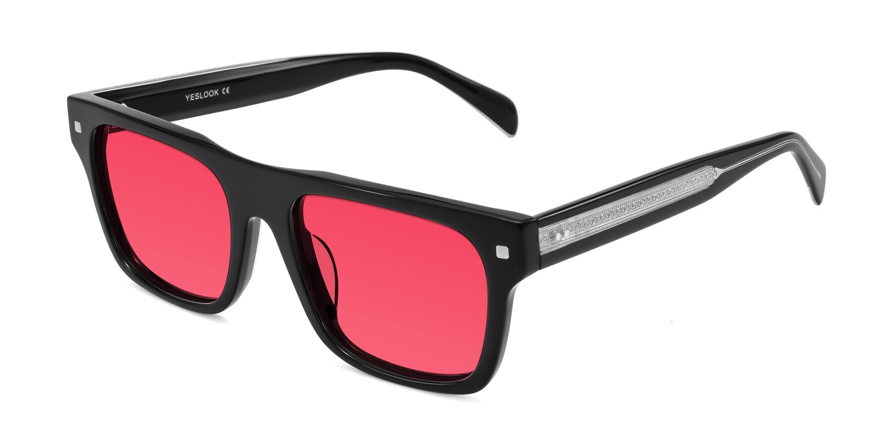 Angle of Emas in Black with Red Tinted Lenses