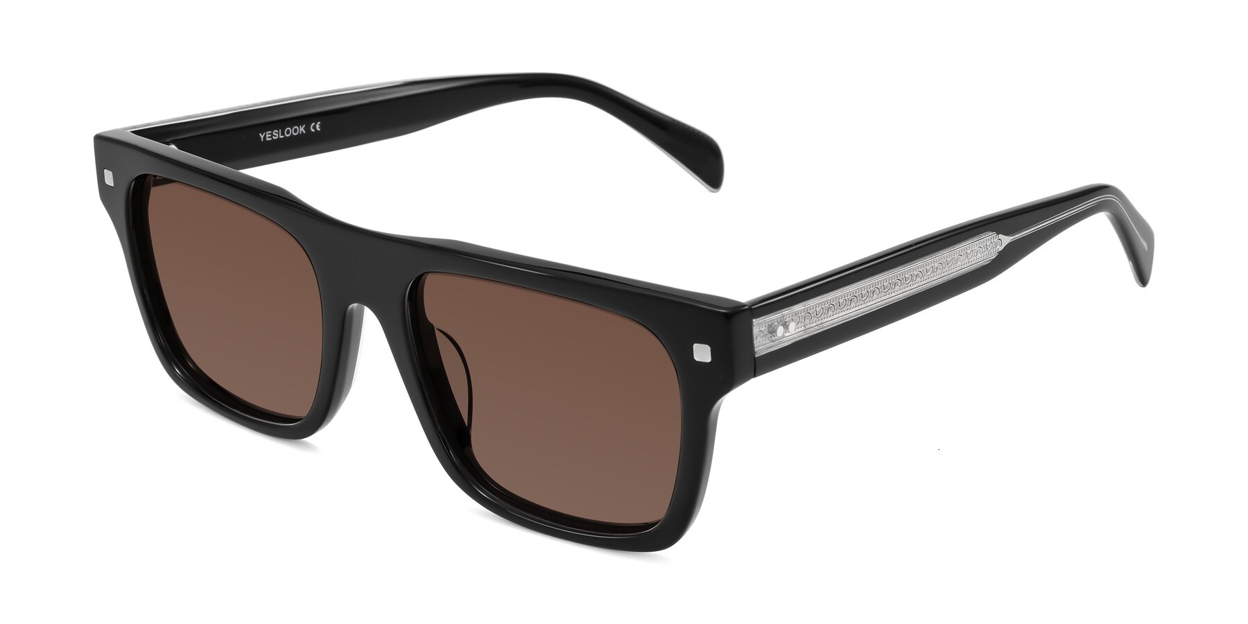 Angle of Emas in Black with Brown Tinted Lenses