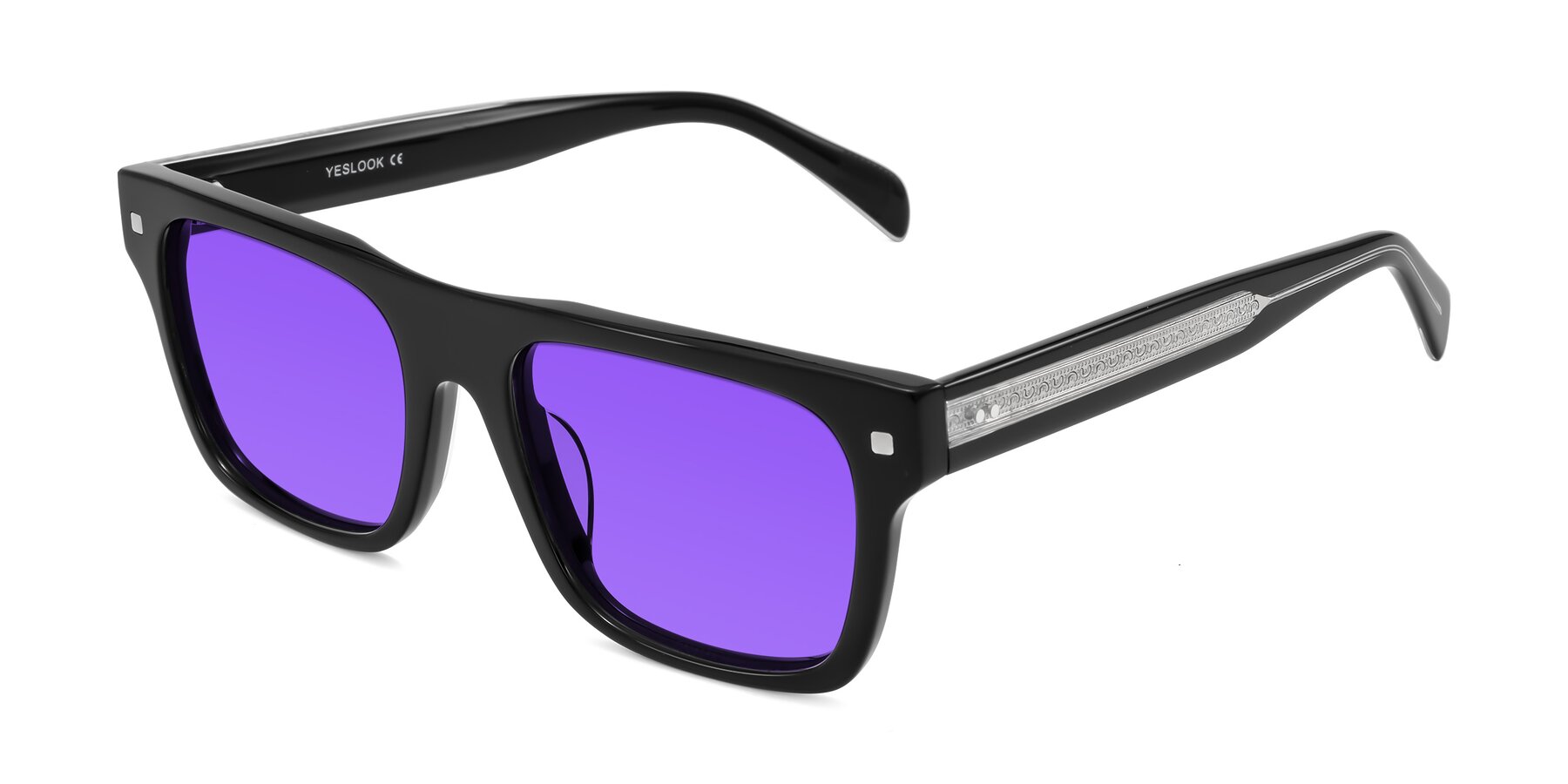 Angle of Emas in Black with Purple Tinted Lenses