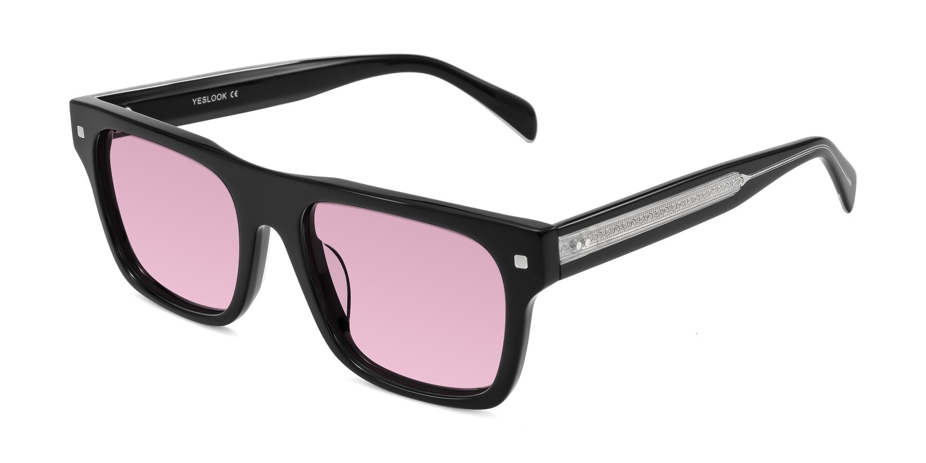 Angle of Emas in Black with Light Wine Tinted Lenses
