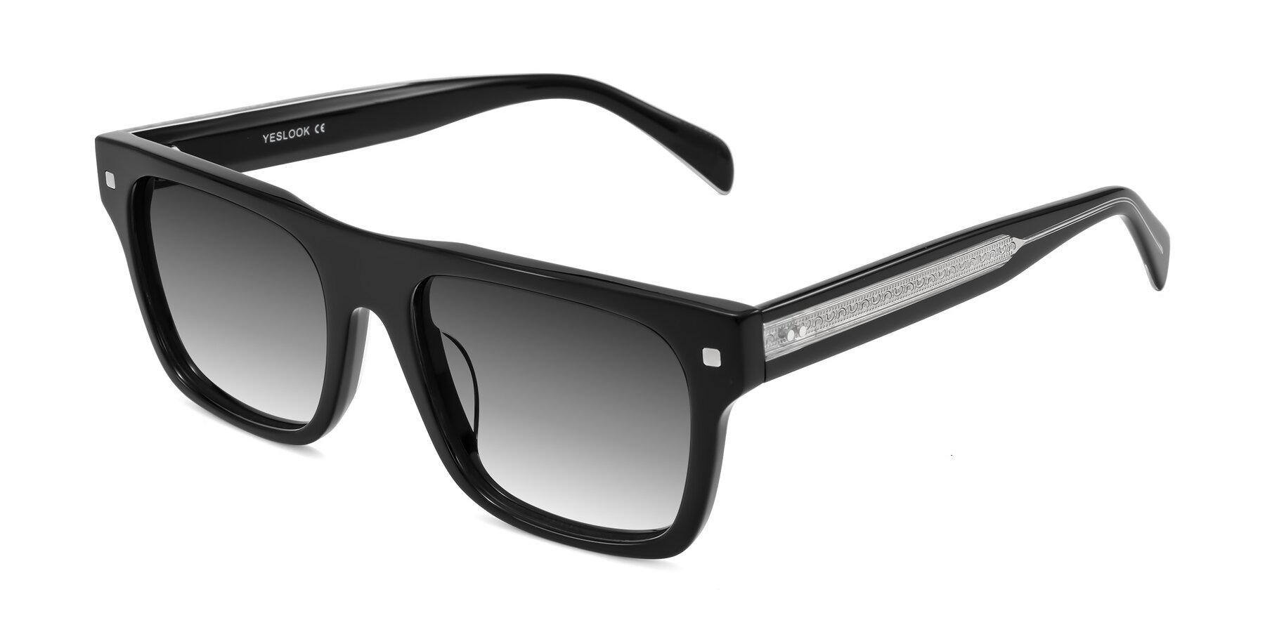 Angle of Emas in Black with Gray Gradient Lenses