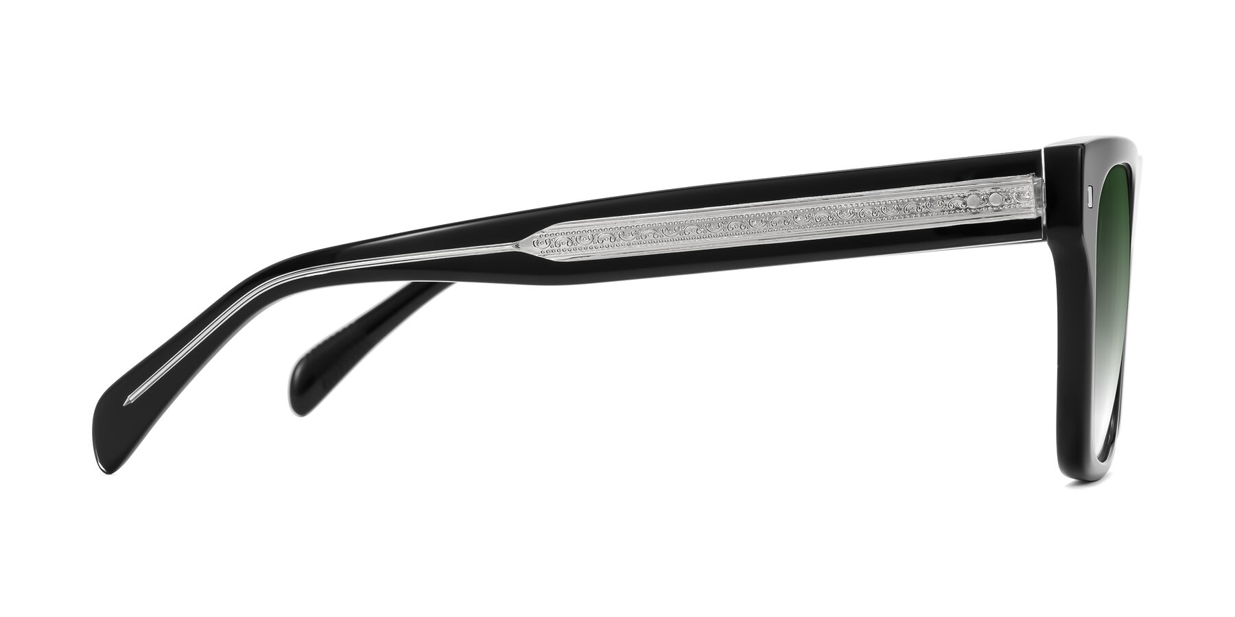 Side of Emas in Black with Green Gradient Lenses