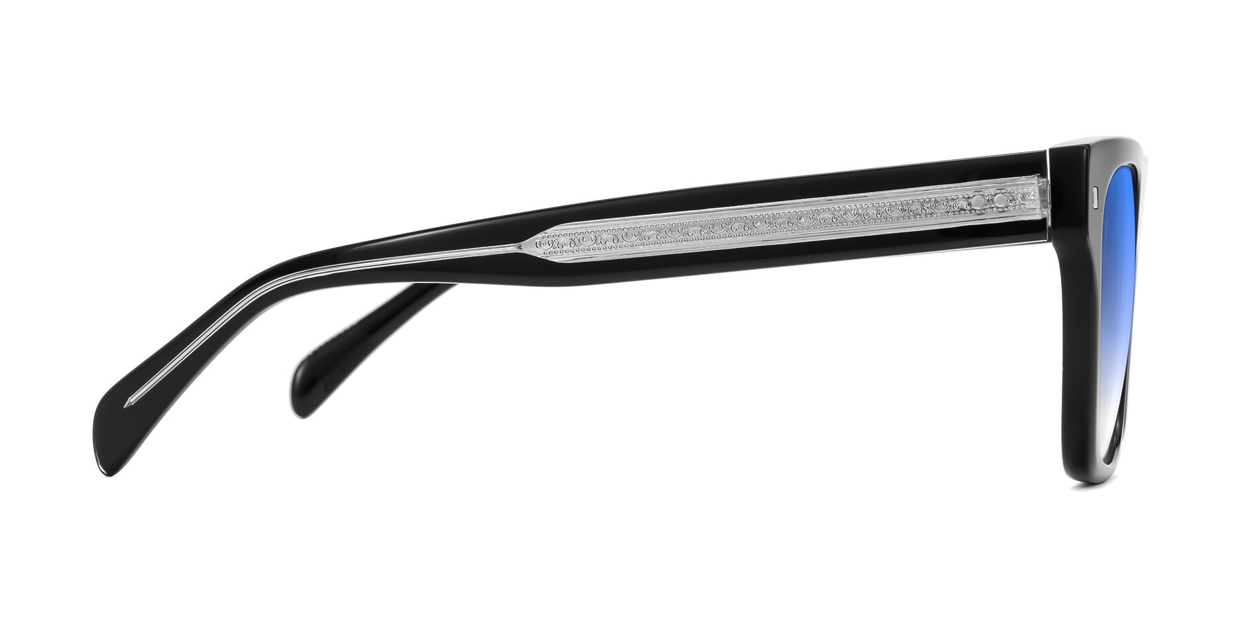 Side of Emas in Black with Blue Gradient Lenses