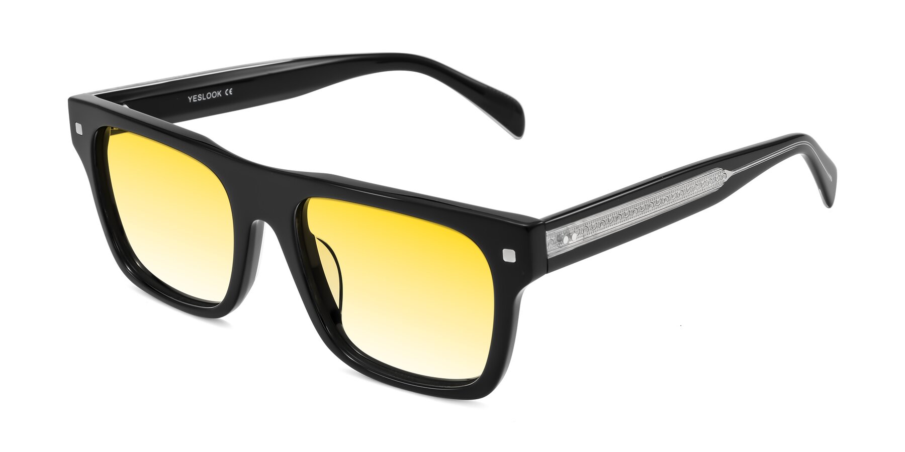 Angle of Emas in Black with Yellow Gradient Lenses