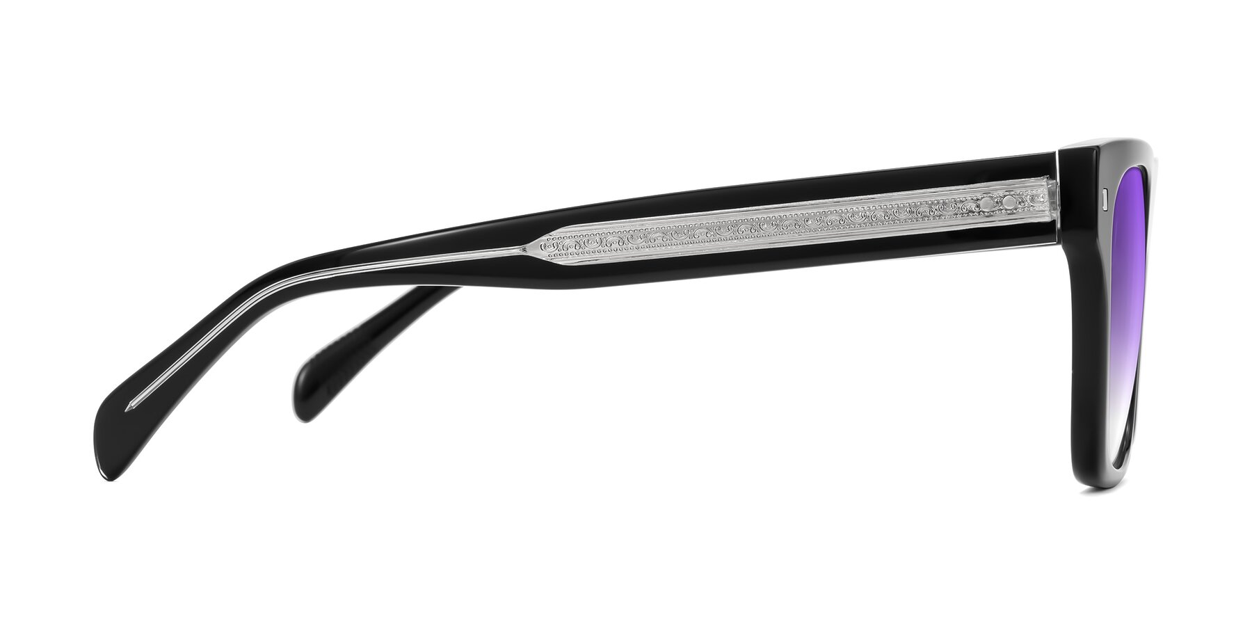 Side of Emas in Black with Purple Gradient Lenses