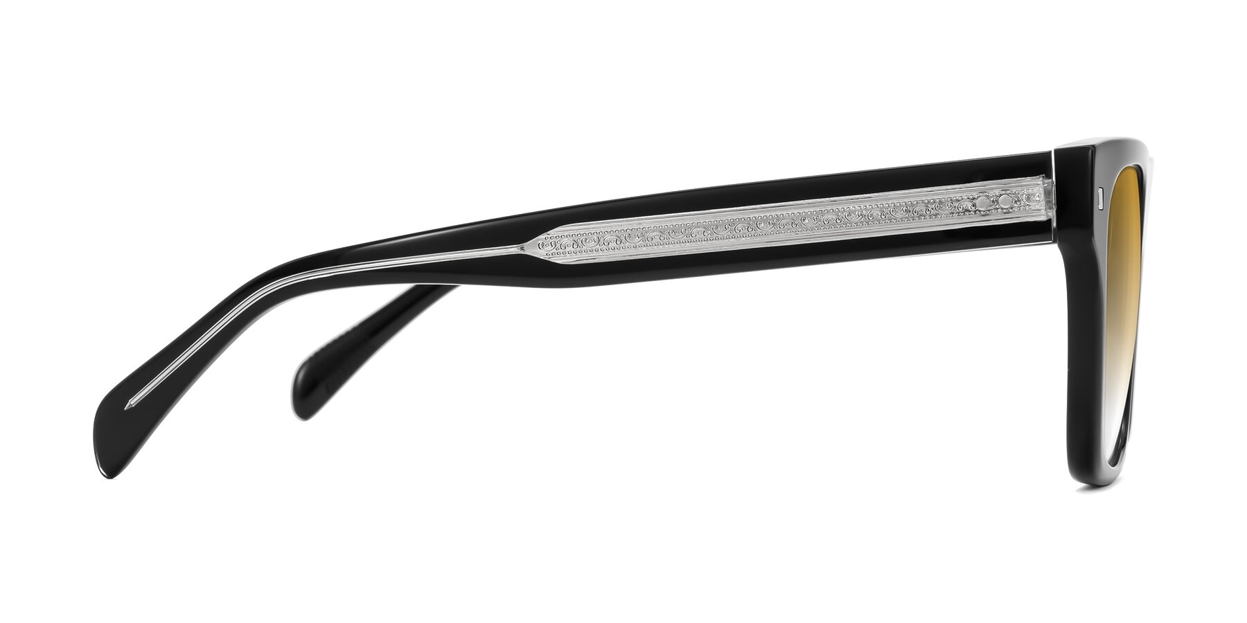 Side of Emas in Black with Champagne Gradient Lenses