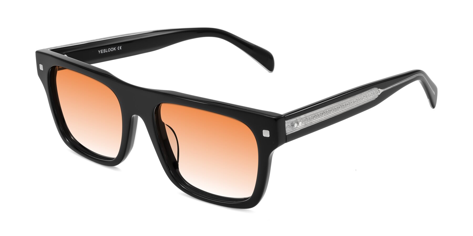 Angle of Emas in Black with Orange Gradient Lenses