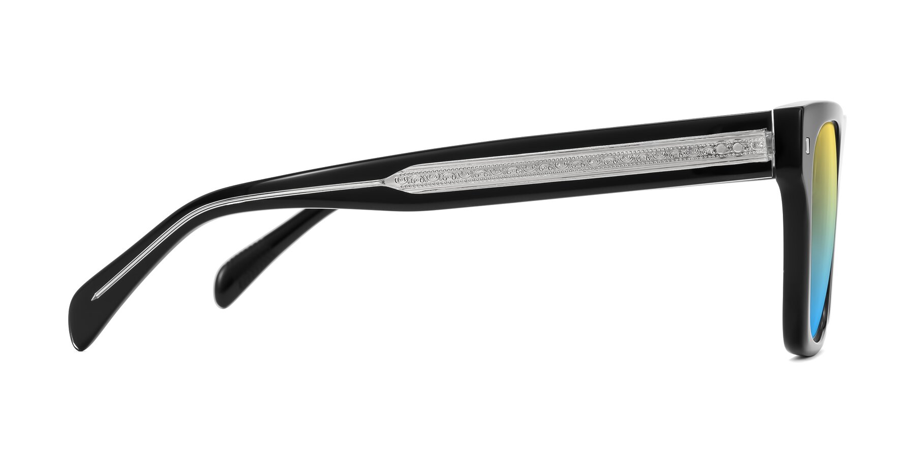 Side of Emas in Black with Yellow / Blue Gradient Lenses