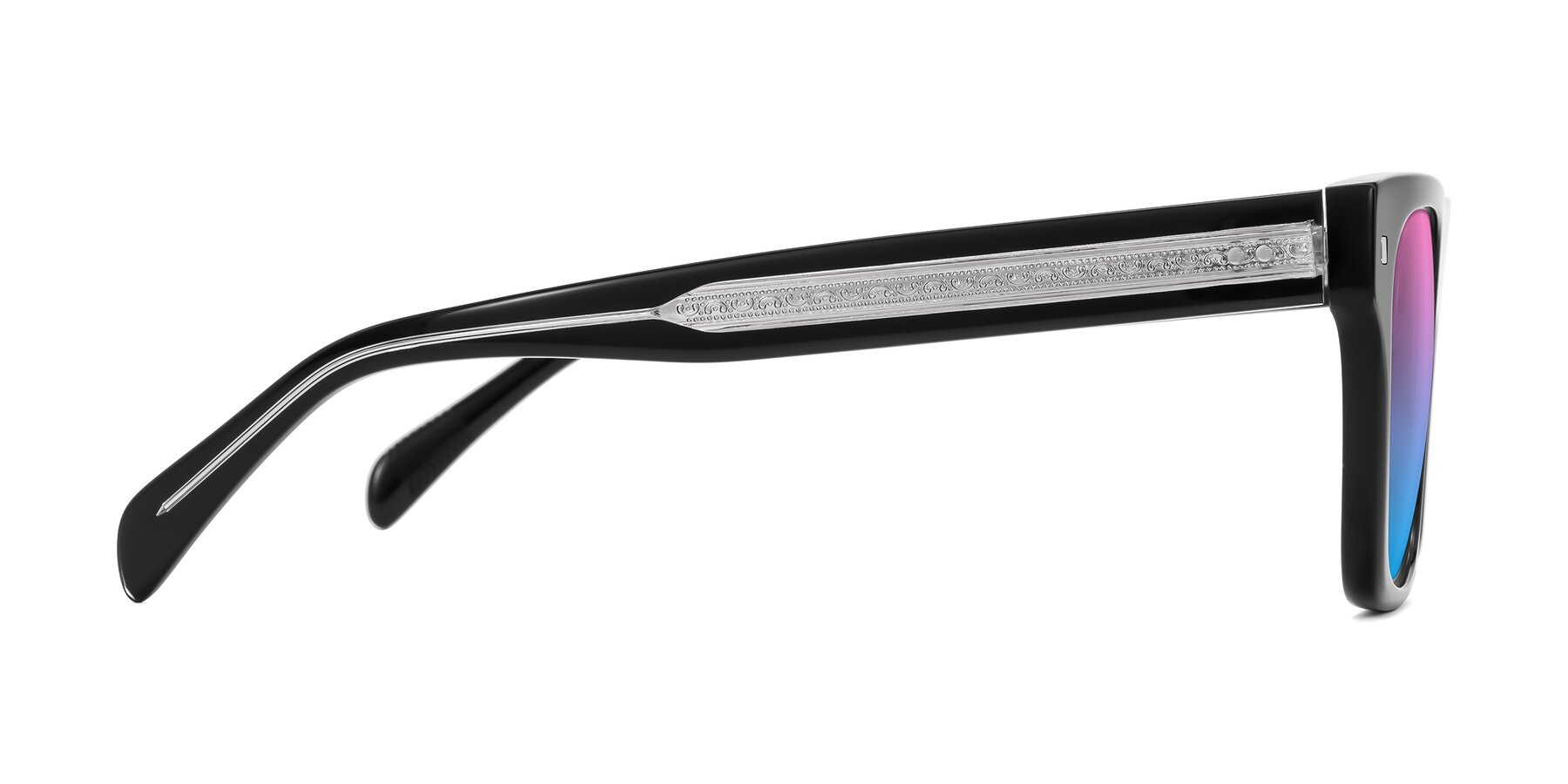 Side of Emas in Black with Pink / Blue Gradient Lenses