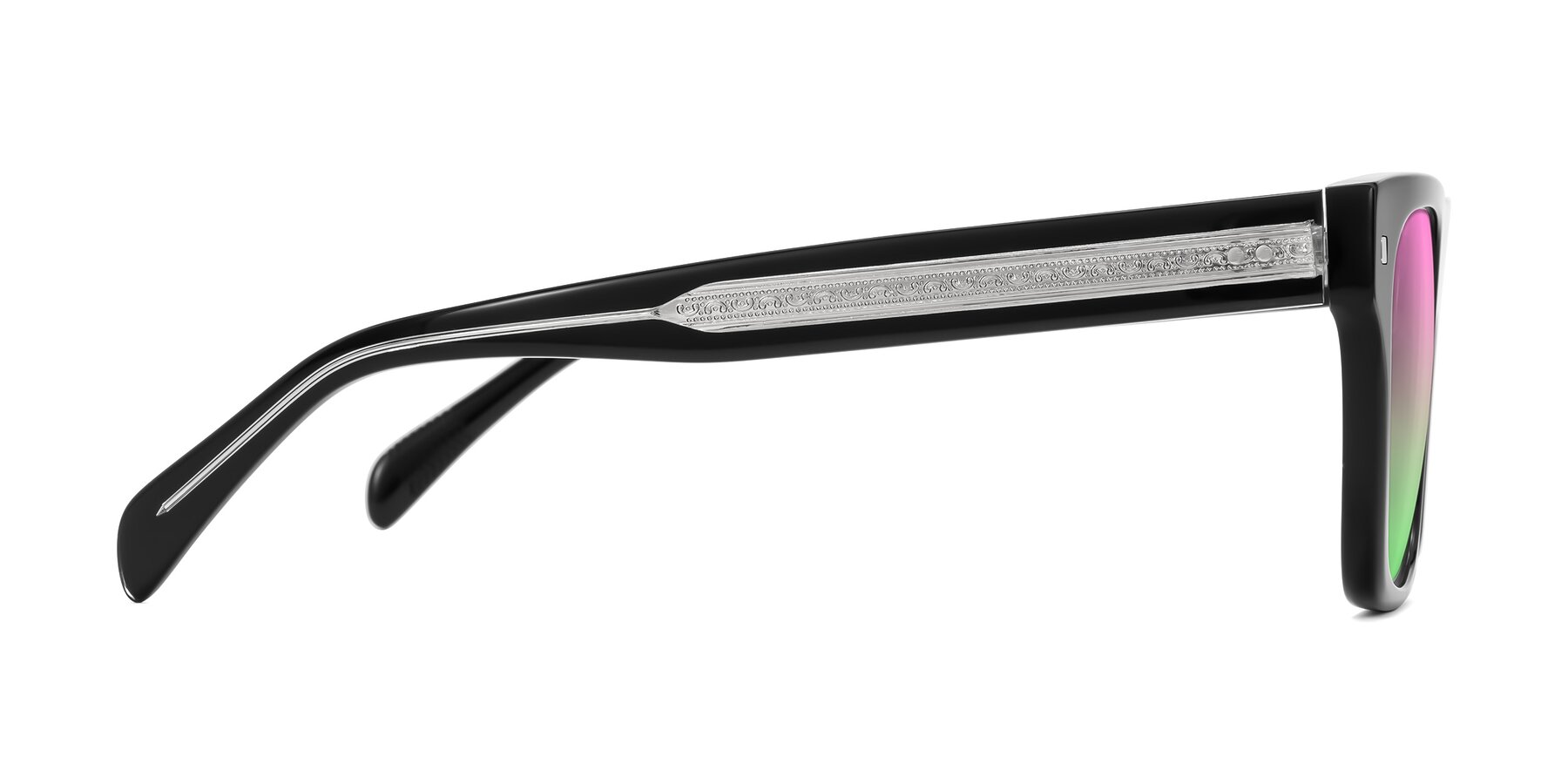 Side of Emas in Black with Pink / Green Gradient Lenses