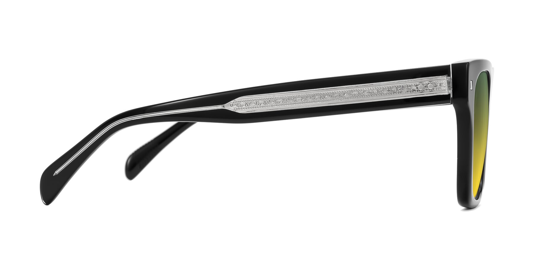 Side of Emas in Black with Green / Yellow Gradient Lenses