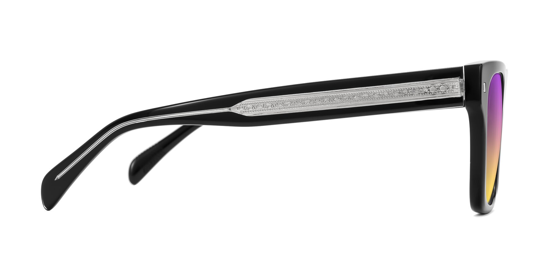 Side of Emas in Black with Purple / Yellow Gradient Lenses