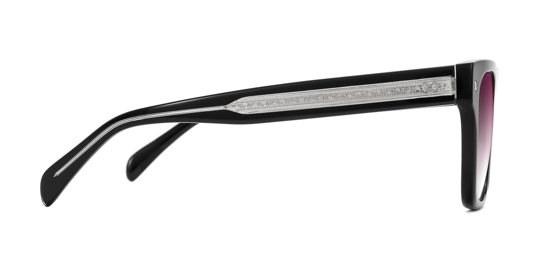 Side of Emas in Black with Wine Gradient Lenses