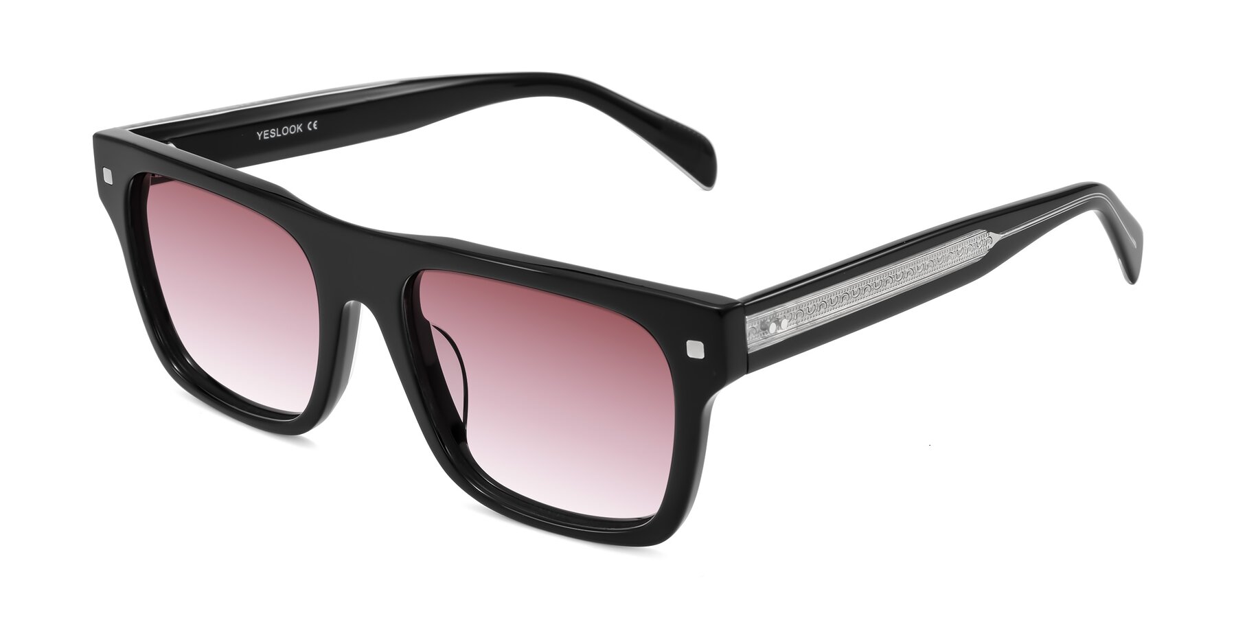 Angle of Emas in Black with Garnet Gradient Lenses