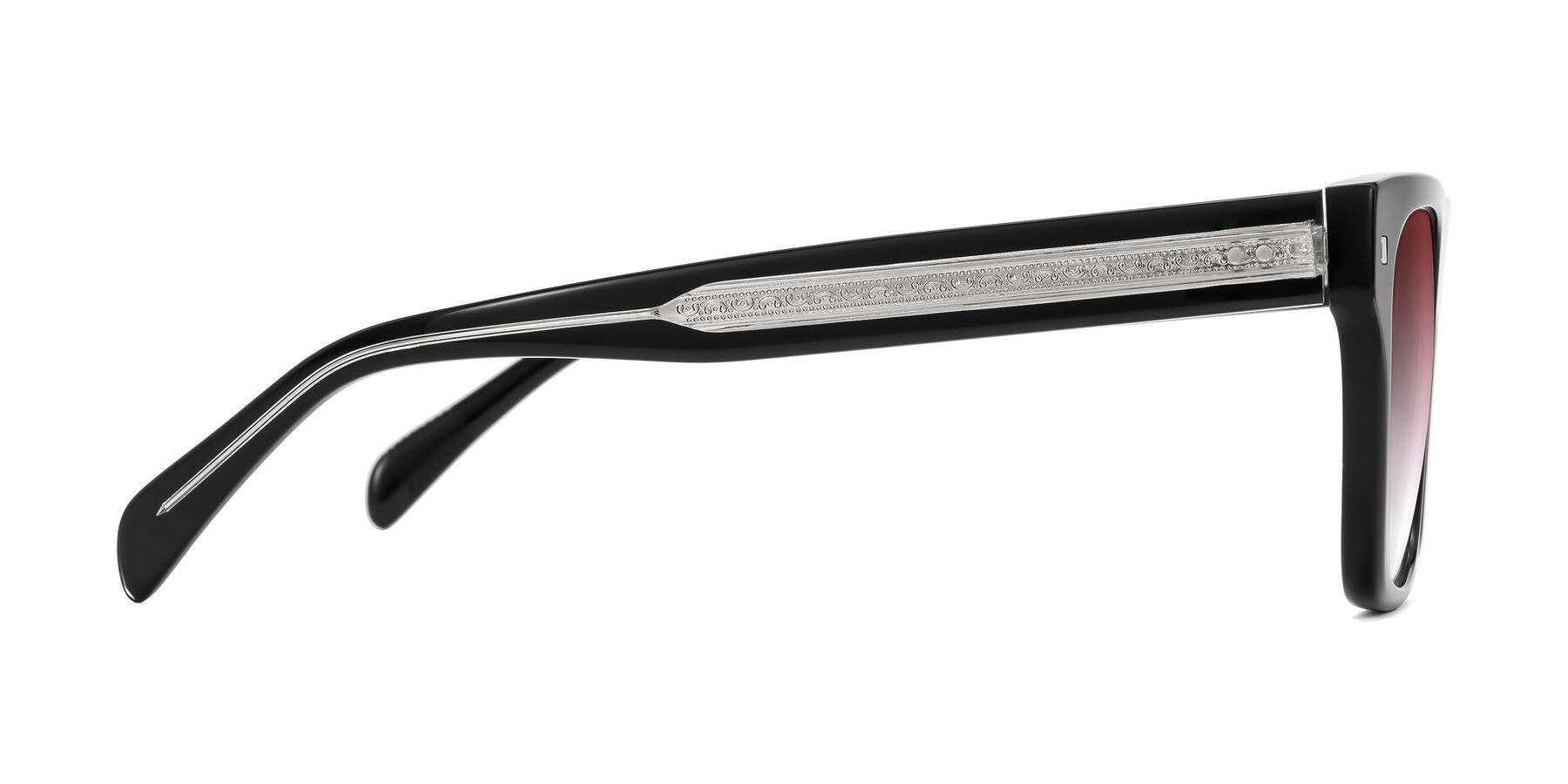 Side of Emas in Black with Garnet Gradient Lenses