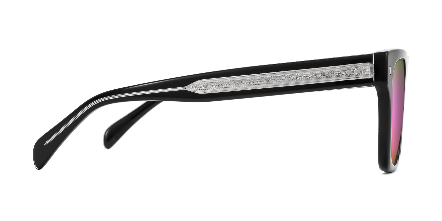 Side of Emas in Black with Pink Mirrored Lenses