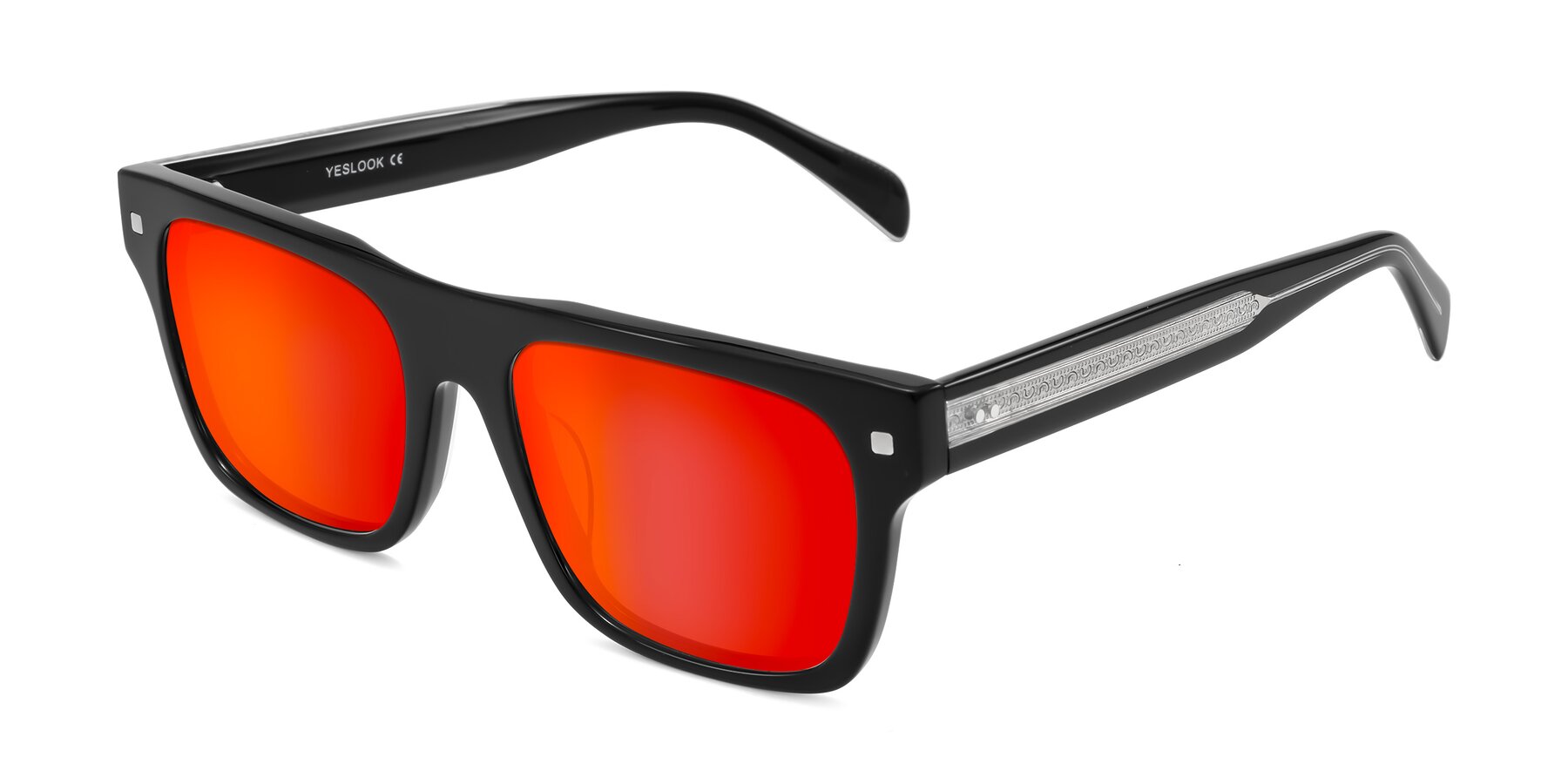 Angle of Emas in Black with Red Gold Mirrored Lenses