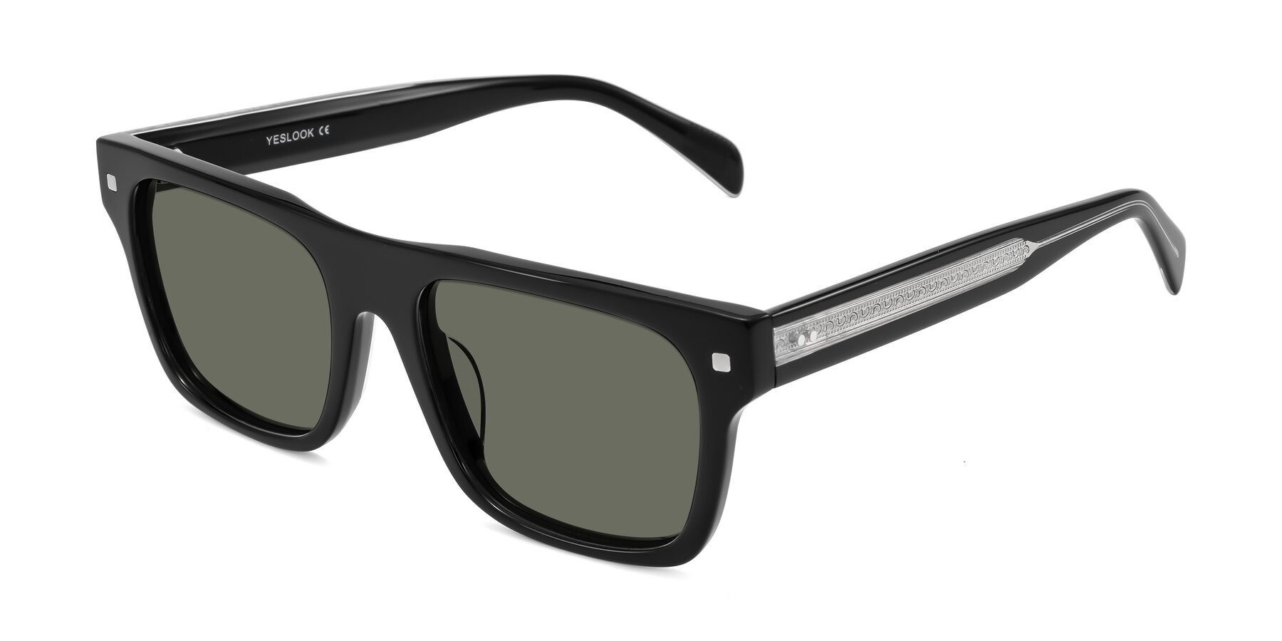 Angle of Emas in Black with Gray Polarized Lenses