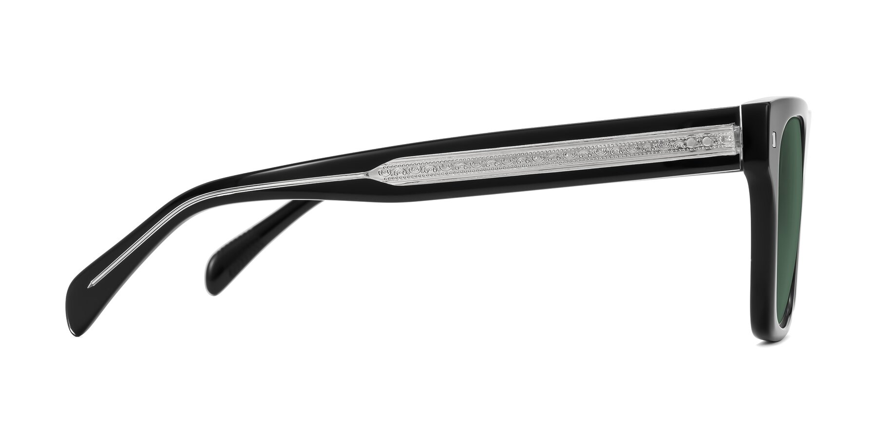 Side of Emas in Black with Green Polarized Lenses