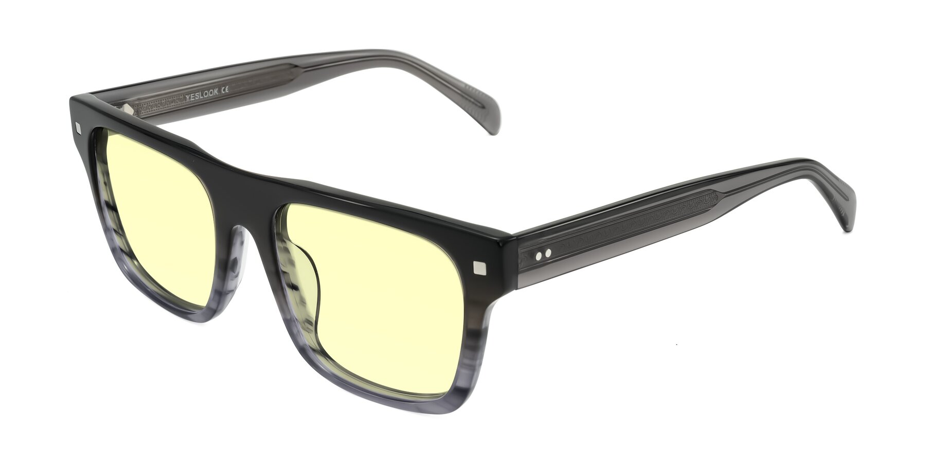 Angle of Emas in Gray Striped with Light Yellow Tinted Lenses