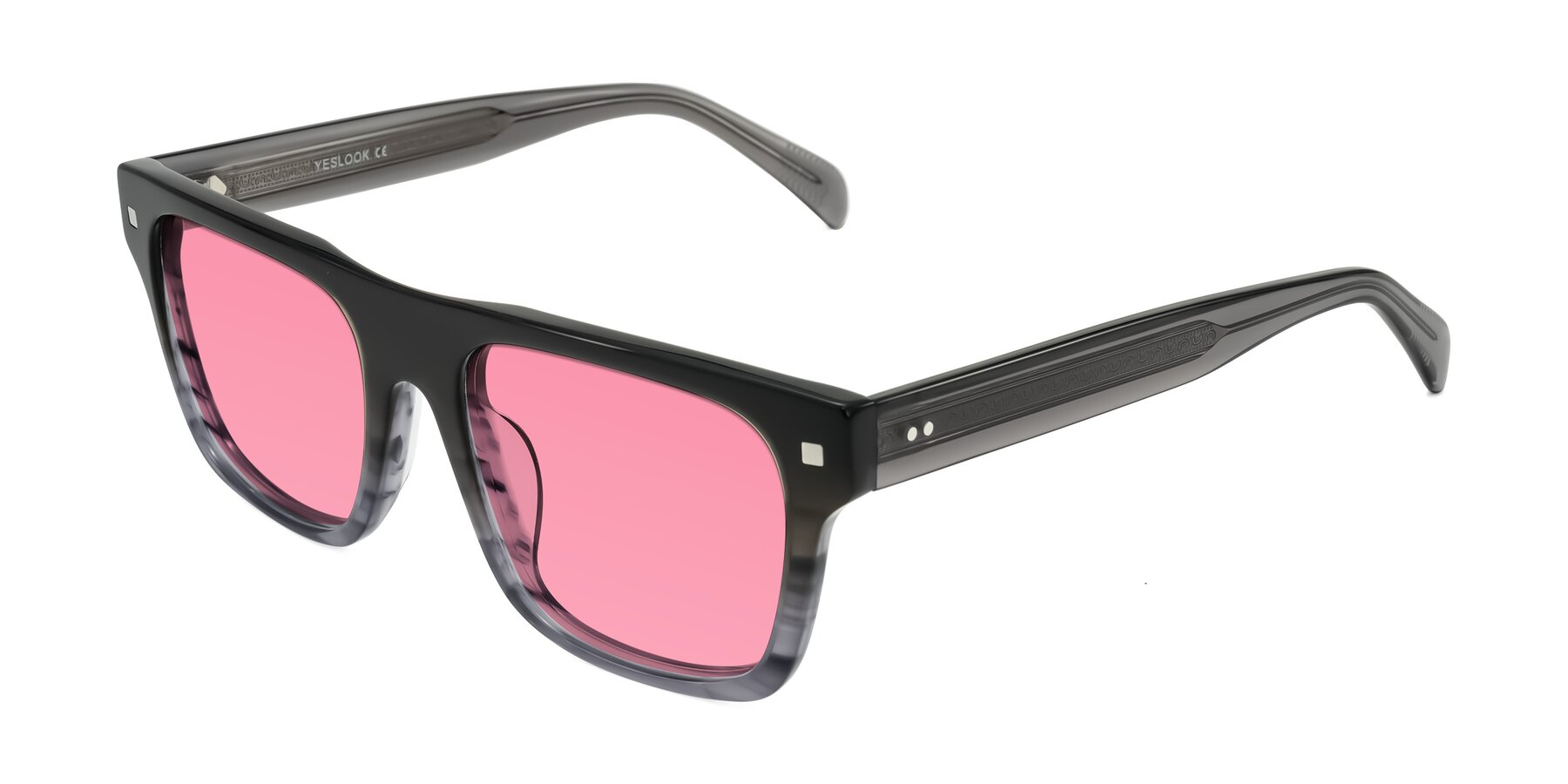 Angle of Emas in Gray Striped with Pink Tinted Lenses