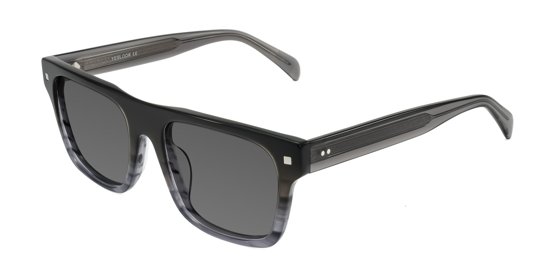 Angle of Emas in Gray Striped with Medium Gray Tinted Lenses
