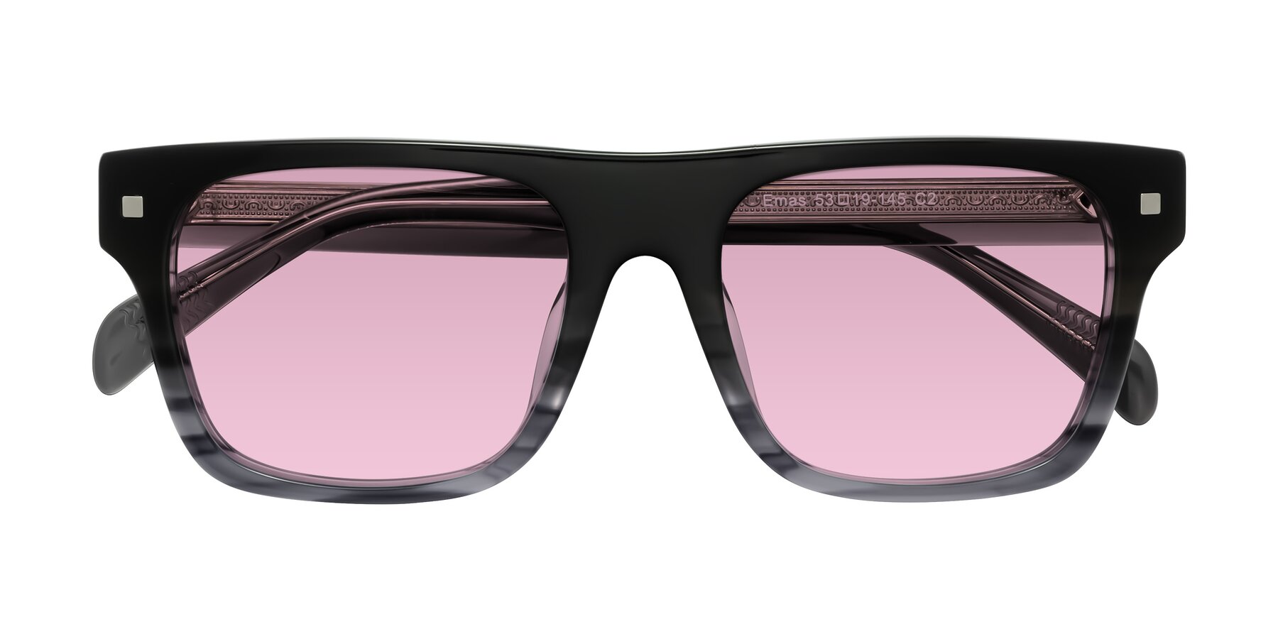 Folded Front of Emas in Gray Striped with Light Wine Tinted Lenses