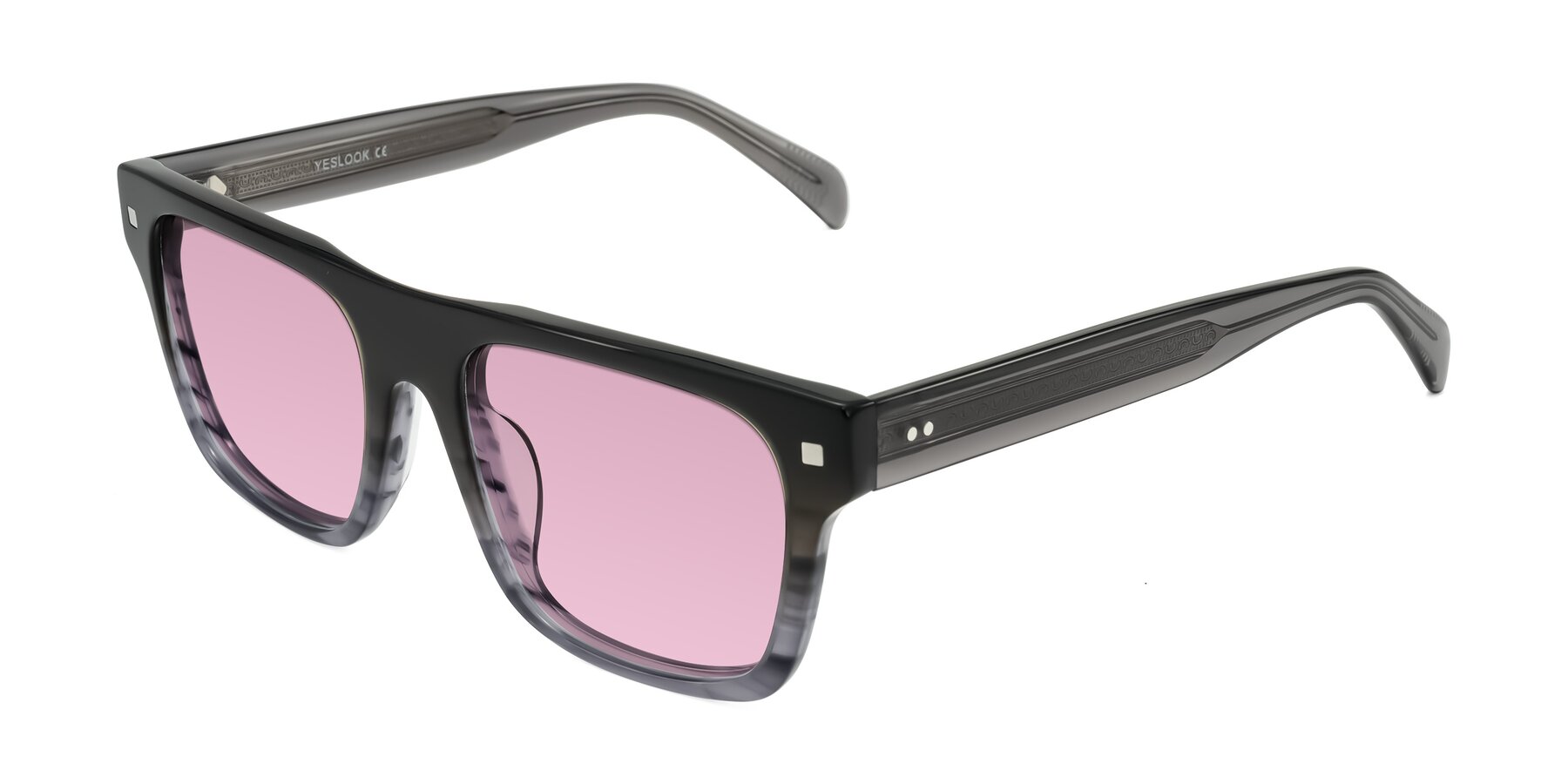 Angle of Emas in Gray Striped with Light Wine Tinted Lenses
