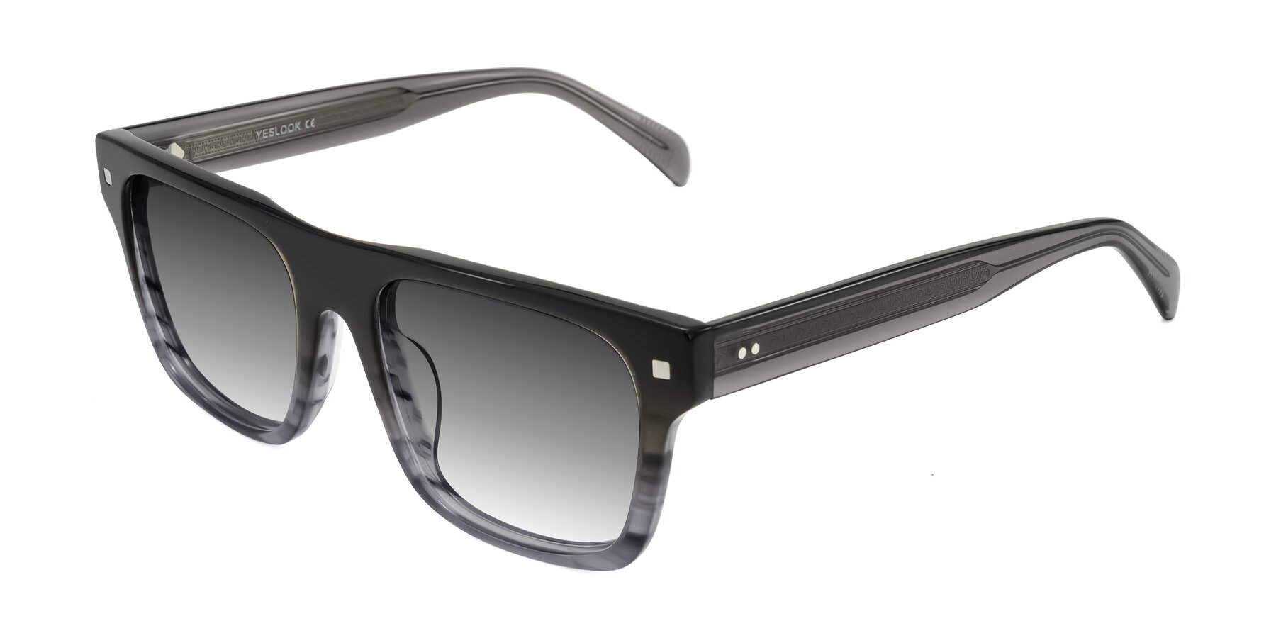 Angle of Emas in Gray Striped with Gray Gradient Lenses