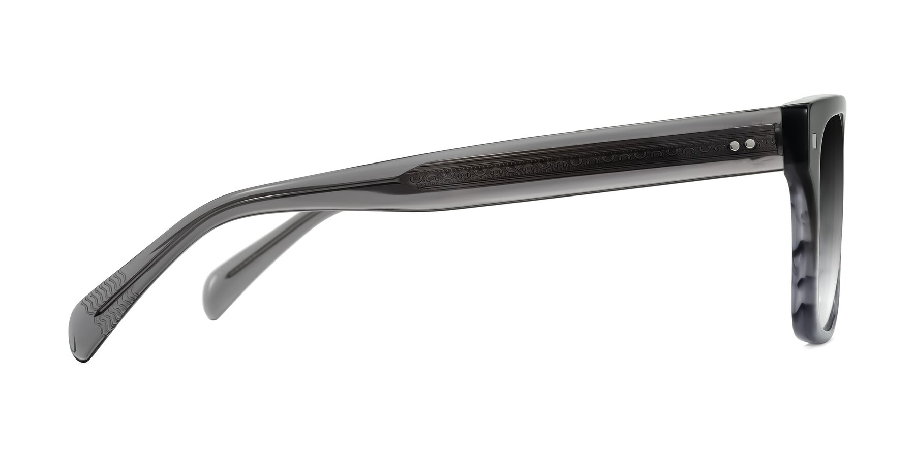 Side of Emas in Gray Striped with Gray Gradient Lenses