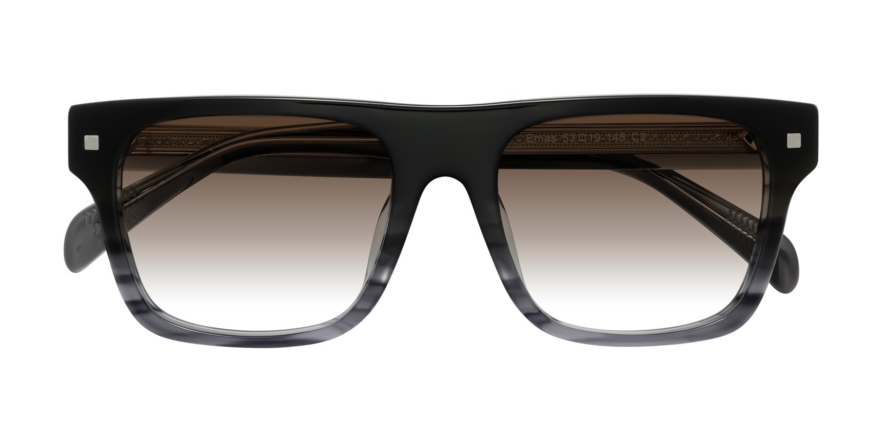 Folded Front of Emas in Gray Striped with Brown Gradient Lenses