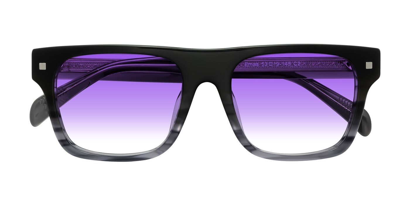 Emas - Gray Striped Gradient Sunglasses