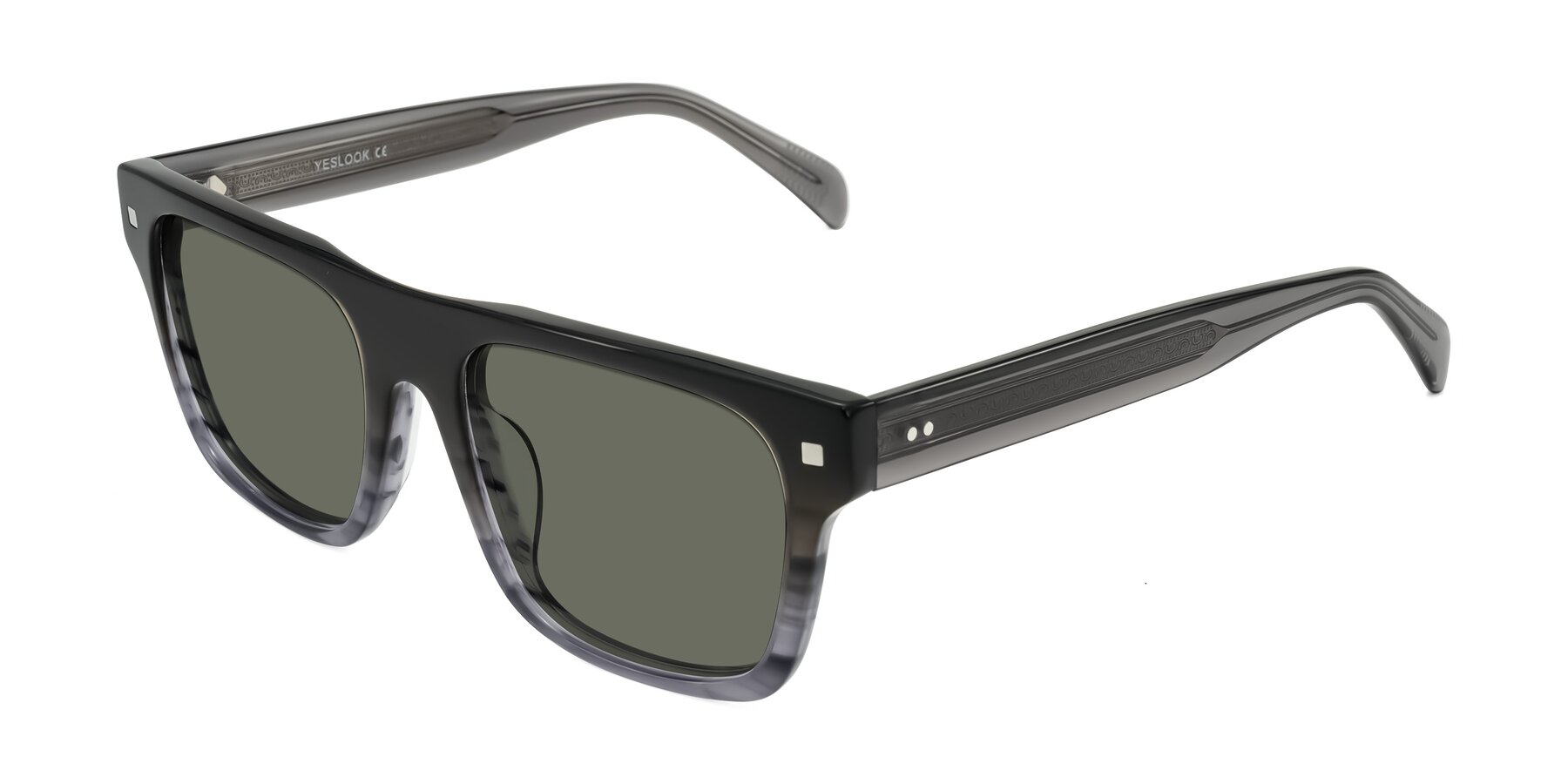 Angle of Emas in Gray Striped with Gray Polarized Lenses