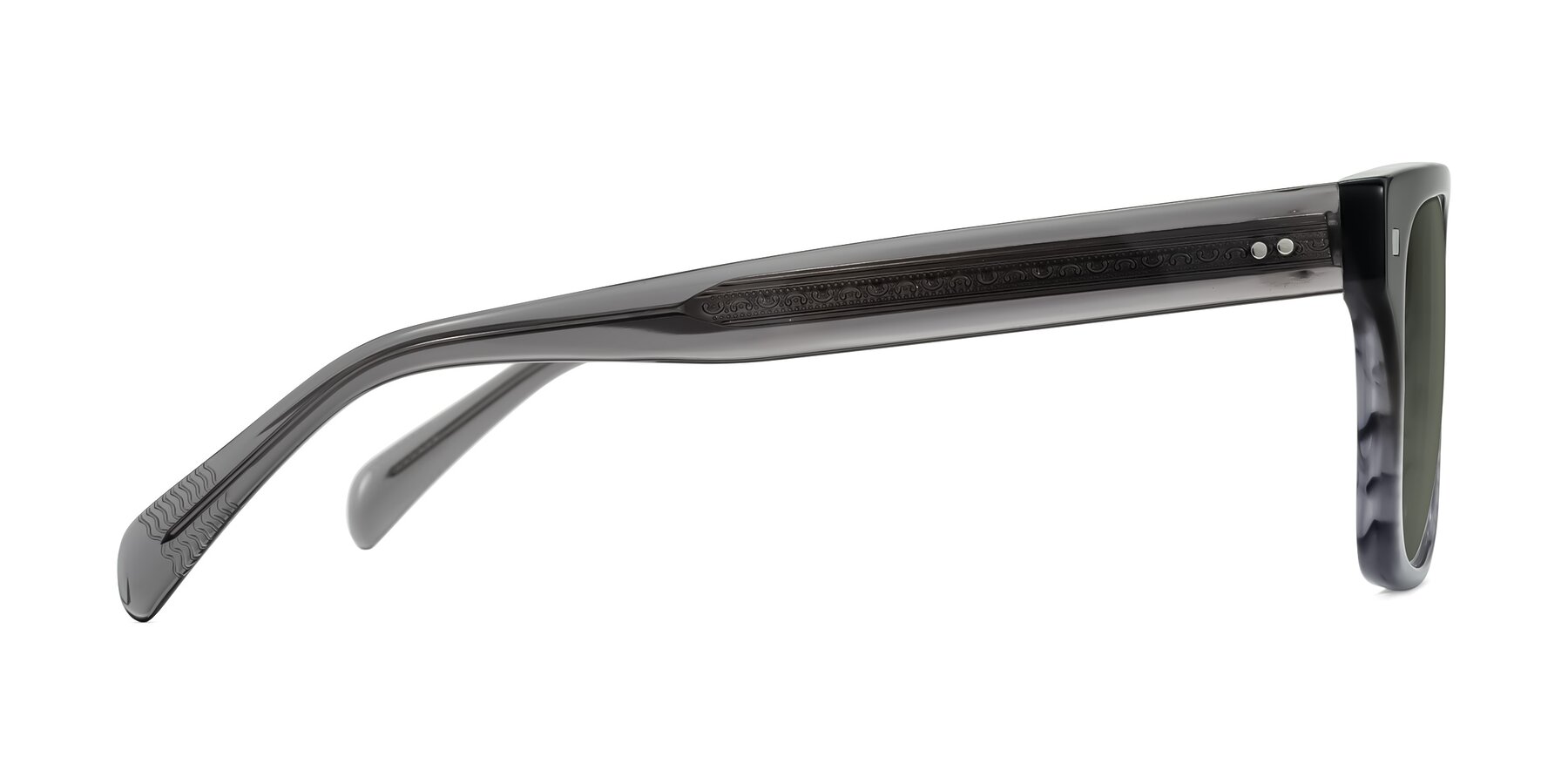 Side of Emas in Gray Striped with Gray Polarized Lenses