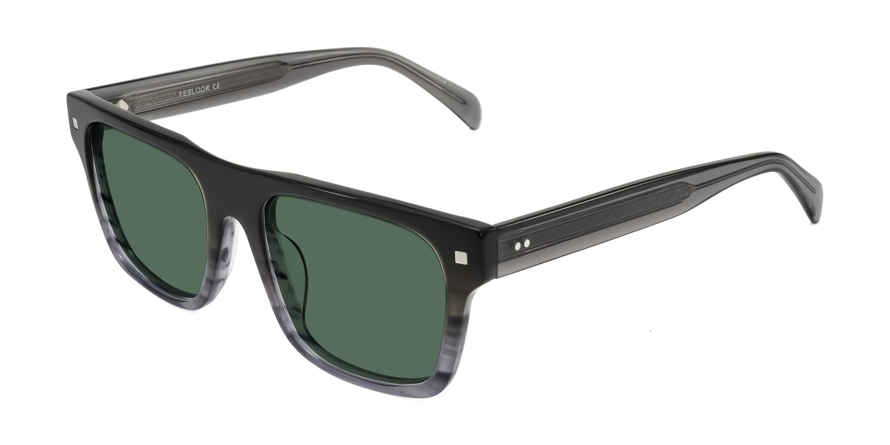 Angle of Emas in Gray Striped with Green Polarized Lenses