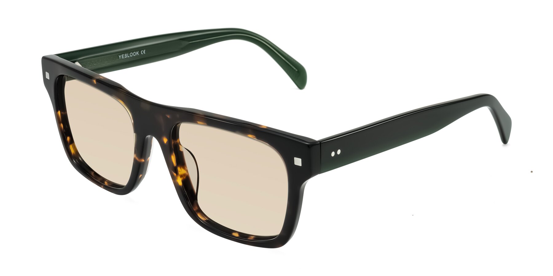 Angle of Emas in Tortoise/Green with Light Brown Tinted Lenses
