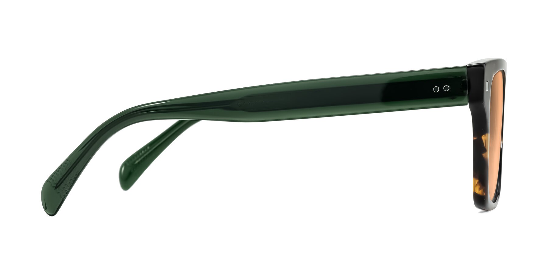 Side of Emas in Tortoise/Green with Light Orange Tinted Lenses