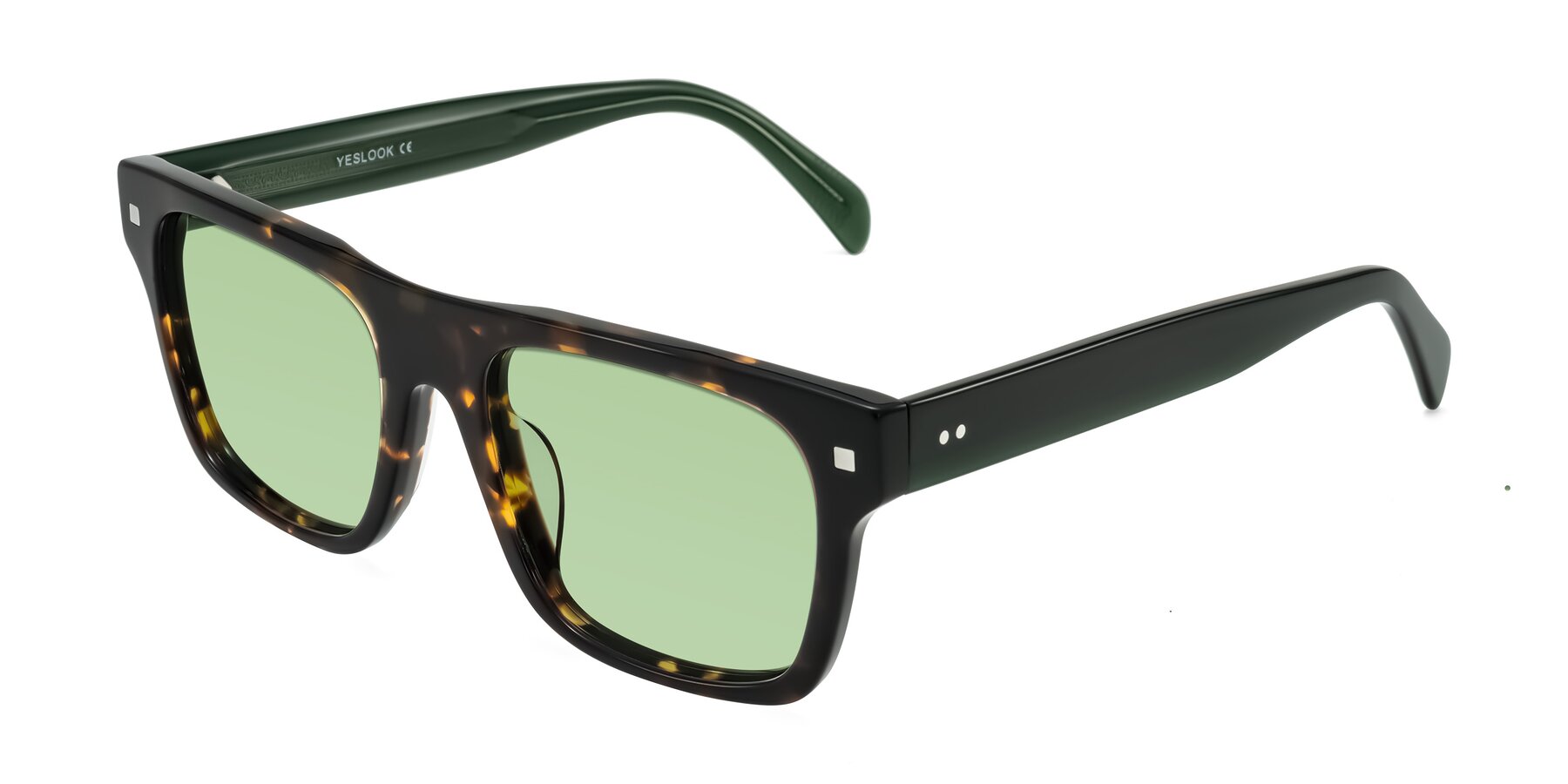 Angle of Emas in Tortoise/Green with Medium Green Tinted Lenses